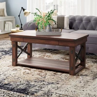 Laurel Foundry Modern Farmhouse Gladstone Coffee Table For Smoke Gray Wood Coffee Tables (View 7 of 15)