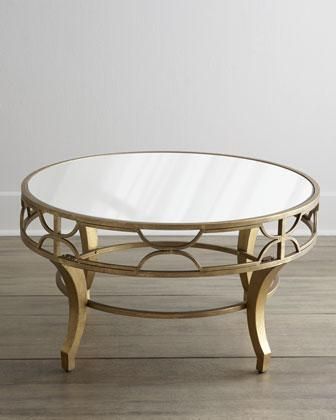 Lena Mirrored Top Gold Coffee Table Intended For Antiqued Gold Leaf Coffee Tables (View 3 of 15)