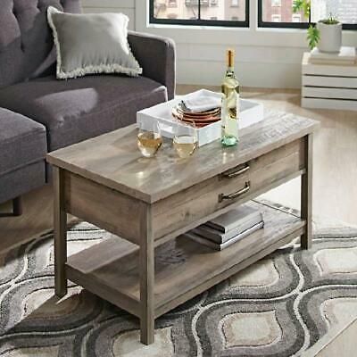 Lift Up Coffee Table Weathered Rustic Gray Set Farmhouse With Regard To Rustic Bronze Patina Coffee Tables (View 3 of 15)