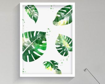 Linera Palm Leaves With Watercolor – Google Search Pertaining To Palm Leaves Wall Art (View 11 of 15)