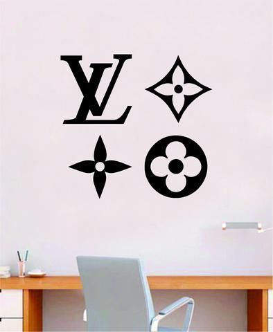 Louis Vuitton Logo Pattern V3 Wall Decal Home Decor Pertaining To Stripes Wall Art (View 9 of 15)