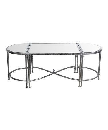 Loving This Silver Glass Coffee Table Set On #Zulily! # With Regard To Glass And Gold Coffee Tables (View 5 of 15)