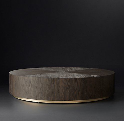 Machinto Round Occasional – Brown Oak/Brass (Modcase15 Pertaining To Metal Legs And Oak Top Round Coffee Tables (View 7 of 15)