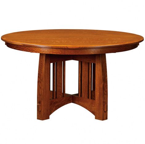 Mackinaw Round Amish Dining Table – Amish Furniture Pertaining To Leaf Round Coffee Tables (View 1 of 15)