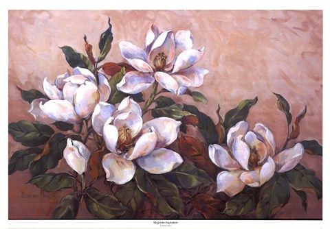 Magnolia Inspiration Fine Art Printbarbara Mock At Regarding Flower Framed Art Prints (View 8 of 15)