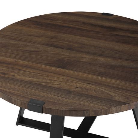 Manor Park 30" Rustic Urban Industrial Wood And Metal Wrap Pertaining To Rustic Walnut Wood Coffee Tables (View 3 of 15)