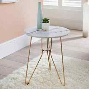 Marble Top Side Table With Gold Metal Legs Vintage Lounge Pertaining To Antique Gold Aluminum Coffee Tables (View 9 of 15)