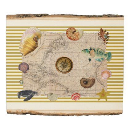 Marine Treasures Mustard Yellow Stripes Wood Panel – Chic Inside Elegant Wood Wall Art (View 11 of 15)