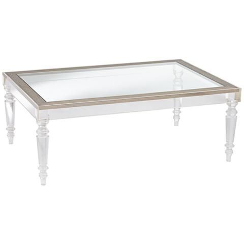 Marley 42" Wide Clear Acrylic Rectangular Coffee Table Within Clear Coffee Tables (View 2 of 15)