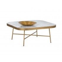 Memphis Coffee Table – Square – Antique Brass – White Intended For Marble And White Coffee Tables (View 11 of 15)