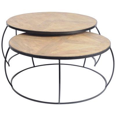 Mercana Brentington 2 Piece Nesting Tables Finish Pertaining To 2 Piece Modern Nesting Coffee Tables (View 5 of 15)