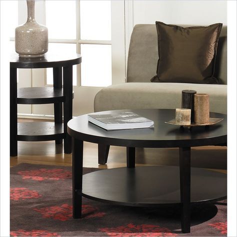 Merge 2 Piece Coffee And End Table Set In Espresso Intended For 2 Piece Round Coffee Tables Set (View 4 of 15)