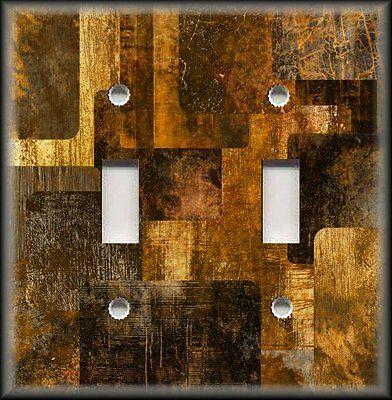 Metal Abstract Art Light Switch Plate Cover Decor Brown Pertaining To Luna Wood Wall Art (View 13 of 15)