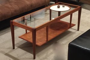 Mid Century Modern Glass Top Coffee Table: Re Staining Within Glass Coffee Tables (View 14 of 15)