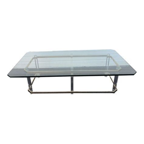 Mid Century Modern Lucite And Brass Glass Top Coffee Table For Acrylic Modern Coffee Tables (View 5 of 15)
