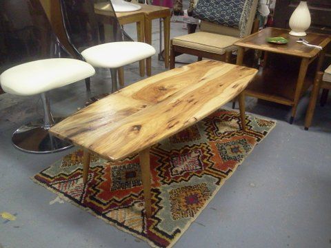 Mid Century Surfboard Coffee Table In Pecan – Epoch For Warm Pecan Coffee Tables (View 13 of 15)