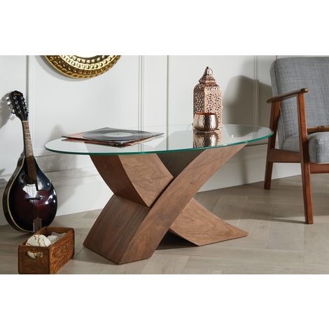 Milano Dark Brown Oval "X" Coffee Table Pertaining To Dark Brown Coffee Tables (View 7 of 15)