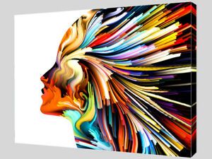 Modern Abstract Rainbow Face Canvas Wall Art Picture Print For Rainbow Wall Art (View 7 of 15)