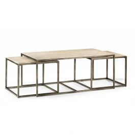 Modern Basics Rectangular Cocktail Table W/ Two Nesting Tables Regarding Nesting Cocktail Tables (View 11 of 15)