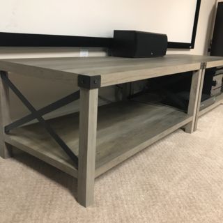 Modern Farmhouse Gray Wash Coffee Table | Pier 1 | Coffee Within Gray Driftwood And Metal Coffee Tables (View 13 of 15)