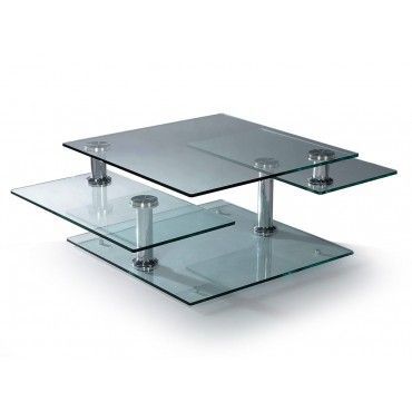 Modern Glass And Chrome Rectangular Motion Coffee Table Pertaining To Chrome And Glass Rectangular Coffee Tables (View 6 of 15)