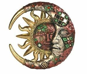 Mosaic Wall Art Sculpture Celestial Sun And Moon With Throughout Lunar Wall Art (View 3 of 15)