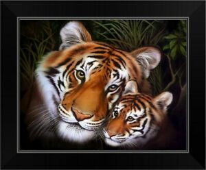 Mother Tiger – Cub I Black Framed Wall Art Print, Tiger Inside Tiger Wall Art (View 8 of 15)