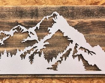 Mountain Metal Art | Etsy Throughout Mountains Wood Wall Art (View 7 of 15)