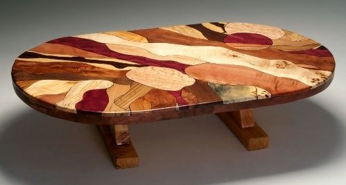 Natural Furniture – Mosiac Burl Wood Coffee Table With Regarding Natural Wood Coffee Tables (View 7 of 15)