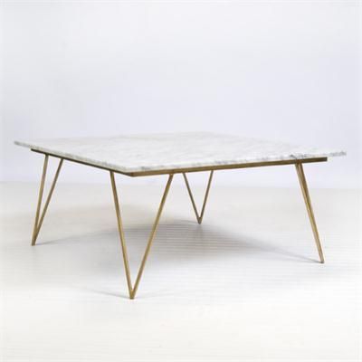 Neal Gold Leaf And White Marble Coffee Table From Worlds Throughout White Marble Coffee Tables (View 1 of 15)