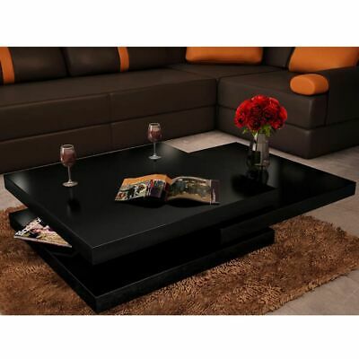 New Modern Coffee Table High Gloss Finish Black 3 Layers Within Gloss White Steel Coffee Tables (View 14 of 15)