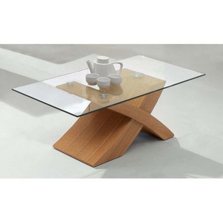 New X – Wood Oak Coffee Table Throughout Wood Veneer Coffee Tables (View 10 of 15)
