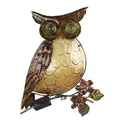 Nib Moonrays Solar Garden Accent Owl Wall Art White Led In Landscape Wall Art (View 1 of 15)