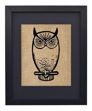 Nocturnal Owl Framed Burlap Print | Burlap Wall Art Inside The Owl Framed Art Prints (View 4 of 15)