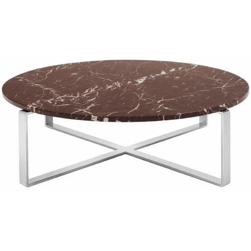 Nuevo Living Hgta229 – Rosa Coffee Table Marble In Brown For White Marble Gold Metal Coffee Tables (View 6 of 15)