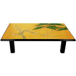 Oriental Furniture Gold Leaf Low Coffee Table | Ebay Intended For Leaf Round Coffee Tables (View 6 of 15)