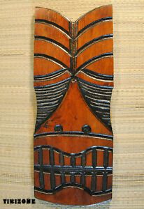 Original Carved Wood Wall Tiki Mask – Hawaiian Luau Tiki In Urban Tribal Wood Wall Art (View 1 of 15)