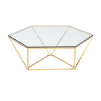 Orren Ellis Kazell Coffee Table | Wayfair | Coffee Table Throughout Clear Glass Top Cocktail Tables (View 14 of 15)