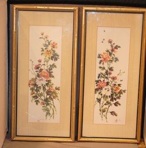 Pair Of Chinoiserie Flower Prints With Faux Bamboo Frames With Flower Framed Art Prints (View 11 of 15)