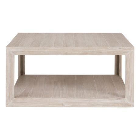 Paraiso Coffee Table White Wash | Coffee Table Square For Gray Wash Coffee Tables (View 10 of 15)
