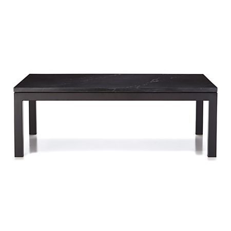 Parsons Black Marble Top/ Dark Steel Base 48X28 Small In Black Metal And Marble Coffee Tables (View 8 of 15)