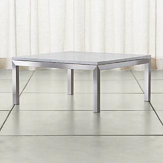 Parsons White Marble Top/ Stainless Steel Base 36X36 In White Marble Coffee Tables (View 9 of 15)