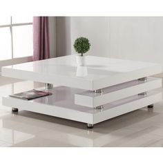 Paxton Modern Coffee Table Square In High Gloss White In Square High Gloss Coffee Tables (View 8 of 15)