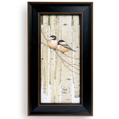 Personalized Love Birds Framed Canvas Print | 1 Review | 5 Throughout Lines Framed Art Prints (View 1 of 15)