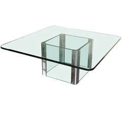 Polished Metal, Glass And Mirror Coffee Tablepace For Within Mirrored And Chrome Modern Cocktail Tables (View 12 of 15)