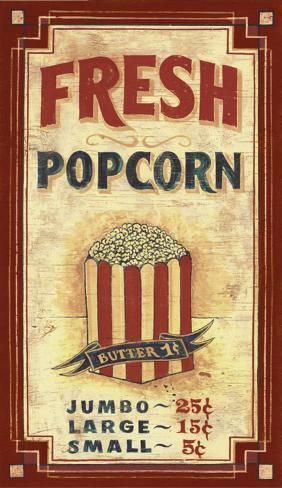 Popcorn Vintage Wood Sign At Allposters Throughout Pop Art Wood Wall Art (View 2 of 15)