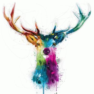 Rainbow Stag Wall Art Colorful Printed On Canvas 16" X 16 With Regard To Rainbow Wall Art (View 14 of 15)