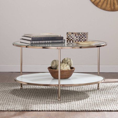Rambix Glam Round Coffee Table, Goldember Interiors Inside Glass And Gold Coffee Tables (View 1 of 15)