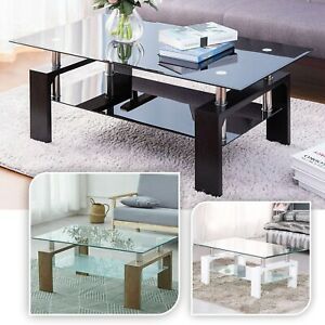 Rectangle Glass Coffee Table Modern Living Room Furniture For Chrome And Glass Rectangular Coffee Tables (View 15 of 15)