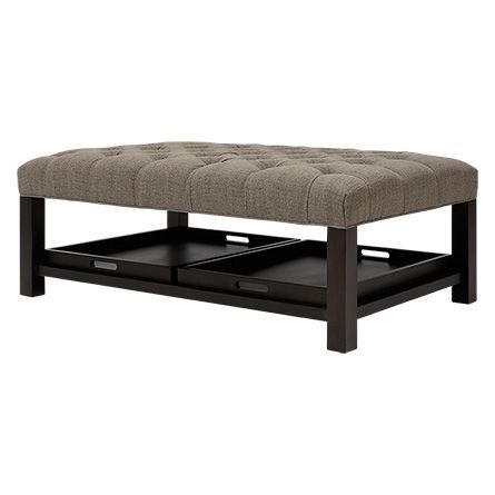 Rectangle Tufted Ottoman Coffee Table – Rectangle Leather Intended For Tufted Ottoman Cocktail Tables (View 14 of 15)